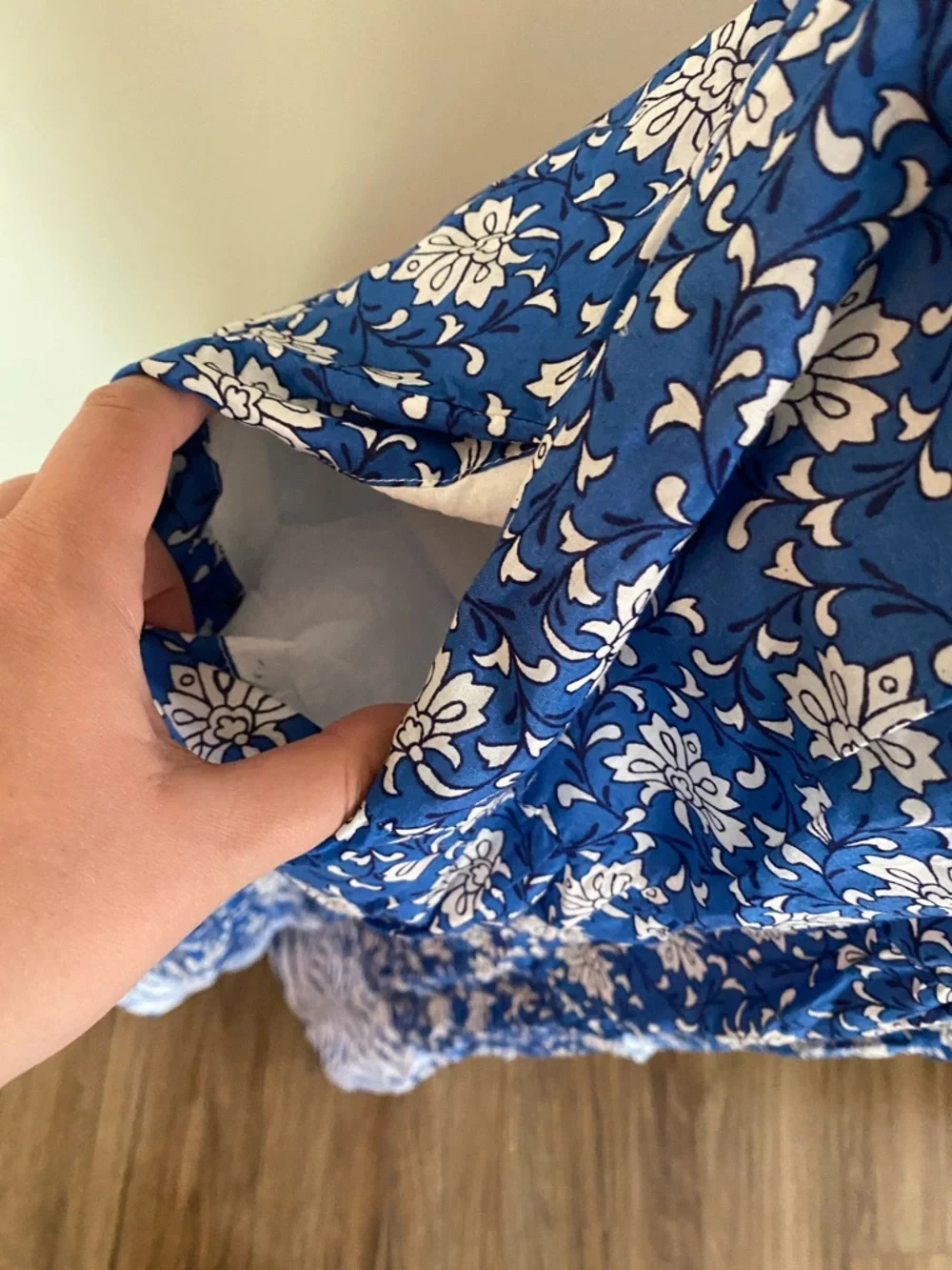 J. Crew Blue and White Mixed-Print Tiered Maxi Dress. Cotton. Size 4